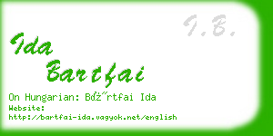 ida bartfai business card